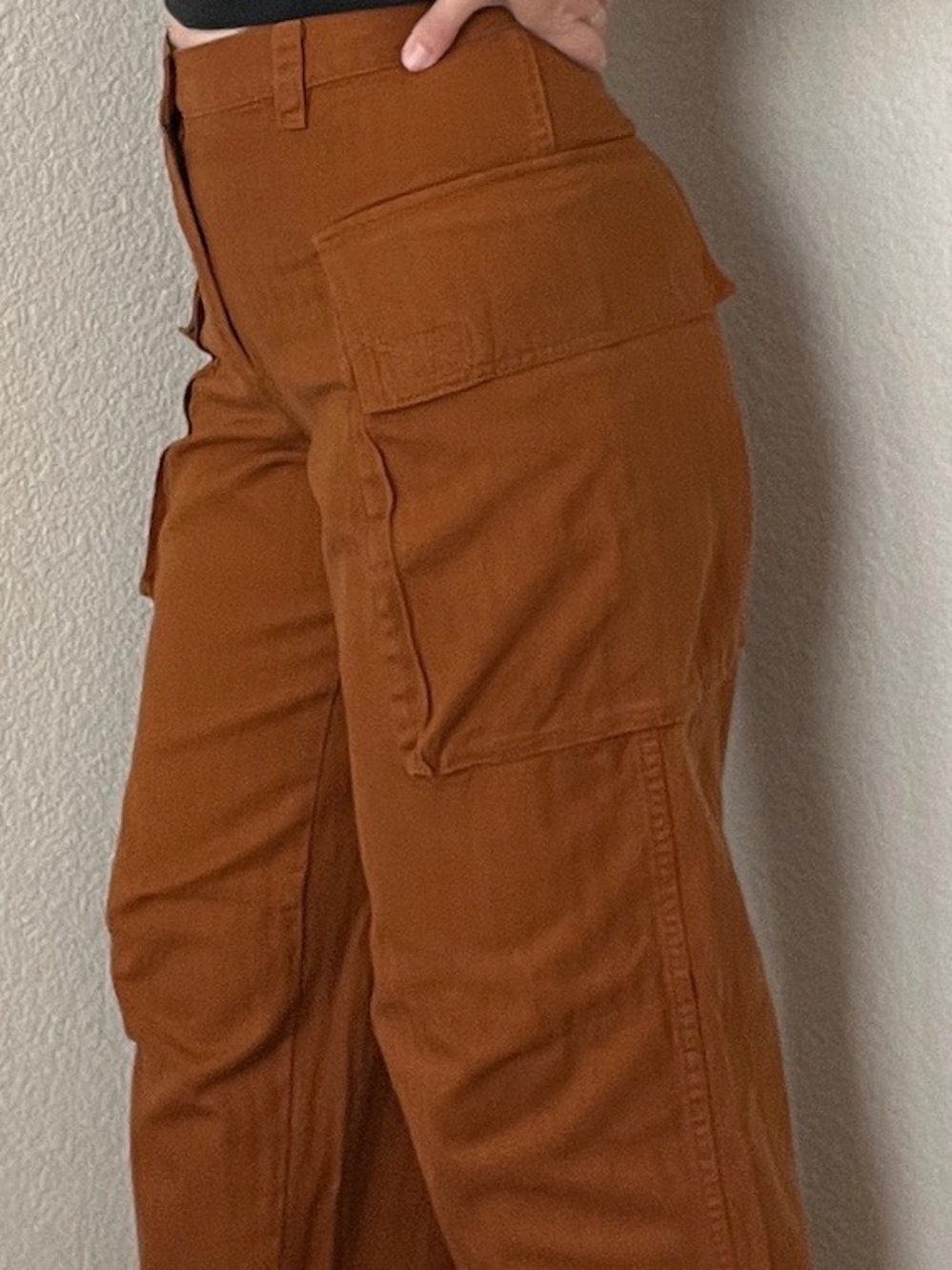 BDG Utility Cargo Pant. Rich Rust color. Barrel pants. Mid-weight 100% cotton.